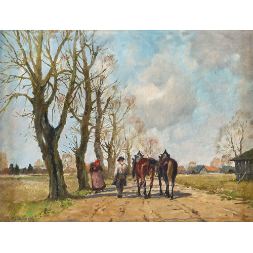 PETER EICHHORN : Strassenszene auf dem Land (DOBIASCHOFSKY AUKTIONEN AG)