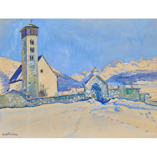 BERTHA Z�RICHER : 'Kirche in Samedan' (DOBIASCHOFSKY AUKTIONEN AG)