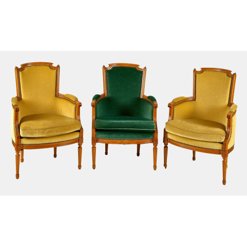 FOLGE VON DREI FAUTEUILS : Stil Louis XVI, Schweiz, 19. Jh (DOBIASCHOFSKY AUKTIONEN AG)