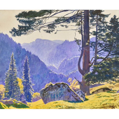 PLINIO COLOMBI : Sonnige Berglandschaft (DOBIASCHOFSKY AUKTIONEN AG)