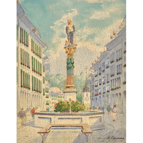 WALTER EGGIMANN : Der Gerechtigkeitsbrunnen in Bern (DOBIASCHOFSKY AUKTIONEN AG)