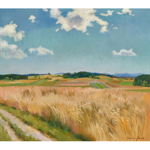 MARCUS JACOBI : Sommerliche Feldlandschaft (DOBIASCHOFSKY AUKTIONEN AG)