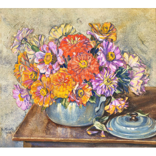 VIOLETTE JENNY NIESTL� : 'Zinnias' (DOBIASCHOFSKY AUKTIONEN AG)