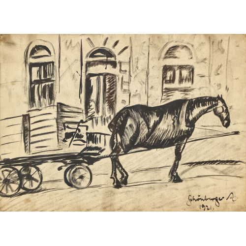 ARMAND SCH�NBERGER : Pferd mit Wagen (DOBIASCHOFSKY AUKTIONEN AG)