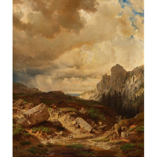 JOHANN GOTTFRIED STEFFAN : 'Aufbruch auf die Alm' (DOBIASCHOFSKY AUKTIONEN AG)