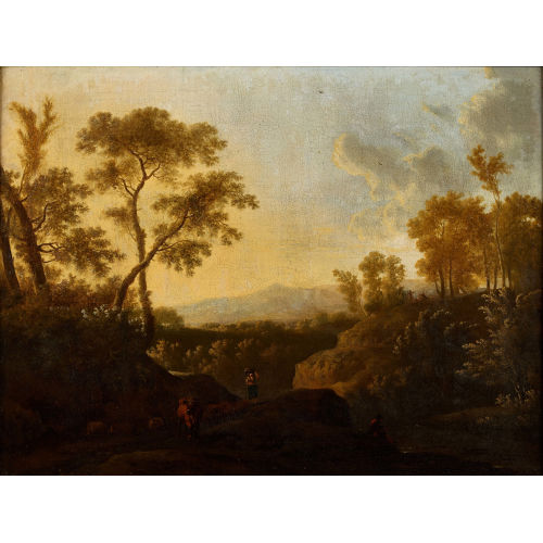 FREDERICK DE MOUCHERON : Italienische Landschaft mit Staffage (DOBIASCHOFSKY AUKTIONEN AG)