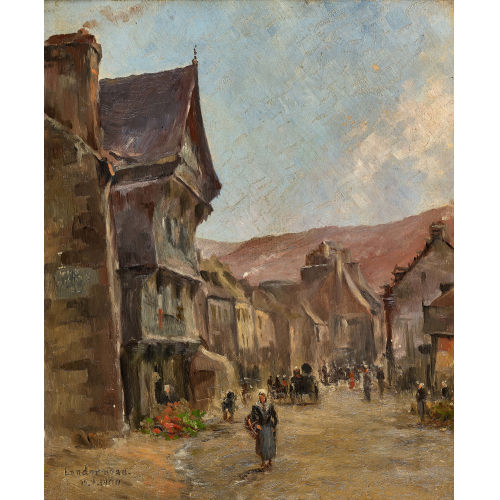 19./20. JH. FRANKREICH : Strassenszene in Landerneau (DOBIASCHOFSKY AUKTIONEN AG)