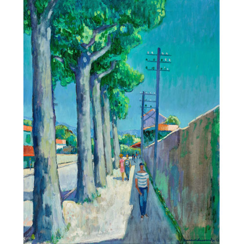 ALBERT NEUENSCHWANDER : 'Strasse in St. Tropez' (DOBIASCHOFSKY AUKTIONEN AG)