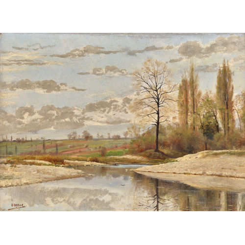 ARTHUR CHARLES HENRI HERZOG : Flusslandschaft im Herbst (DOBIASCHOFSKY AUKTIONEN AG)