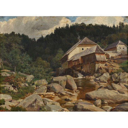 AUGUST EMIL THEODOR GOTTHARD HEINO : M�hle am Bach (DOBIASCHOFSKY AUKTIONEN AG)