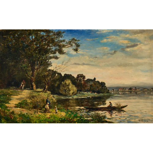 HIPPOLYTE CAMILLE DELPY : Sommerliche Flusslandschaft (DOBIASCHOFSKY AUKTIONEN AG)