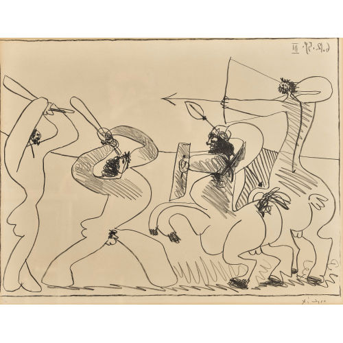 PABLO PICASSO : 'Combat de Centaures III' (DOBIASCHOFSKY AUKTIONEN AG)