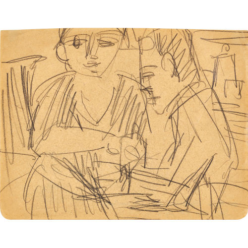 ERNST LUDWIG KIRCHNER : Mann und Frau am Tisch (DOBIASCHOFSKY AUKTIONEN AG)