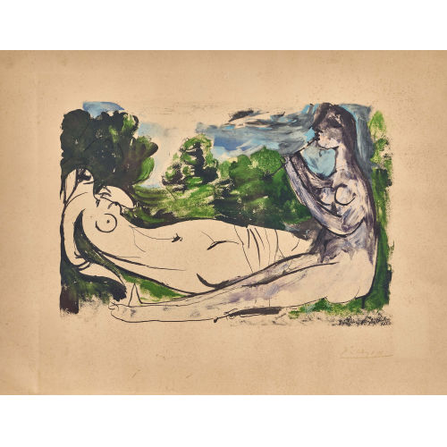 PABLO PICASSO : 'Femme nue et joueuse de fl�te' (DOBIASCHOFSKY AUKTIONEN AG)