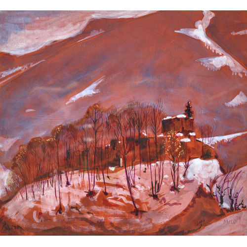 MILO : Winterliche Berglandschaft mit Dorf (DOBIASCHOFSKY AUKTIONEN AG)