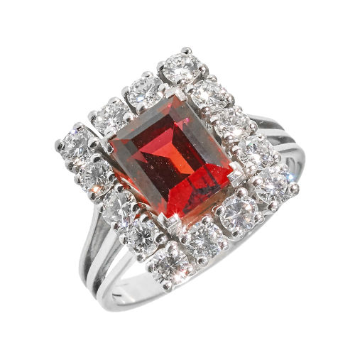 GRANAT-BRILLANT-RING : (DOBIASCHOFSKY AUKTIONEN AG)
