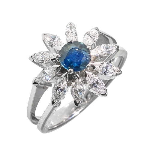 SAPHIR-BRILLANT-RING : (DOBIASCHOFSKY AUKTIONEN AG)