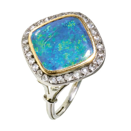 OPAL-DIAMANT-RING : (DOBIASCHOFSKY AUKTIONEN AG)