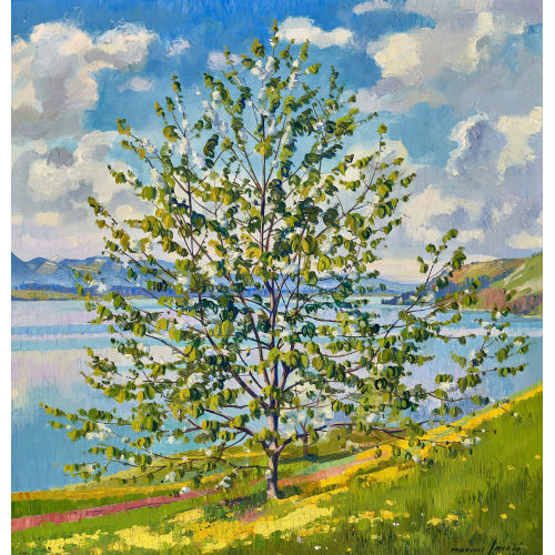 MARCUS JACOBI : Bl�hender Baum am Thunersee (DOBIASCHOFSKY AUKTIONEN AG)