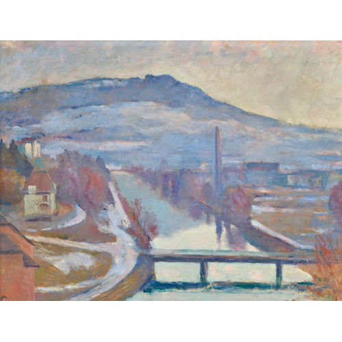 VICTOR SURBEK : Blick auf die Aare mit Gurten (DOBIASCHOFSKY AUKTIONEN AG)