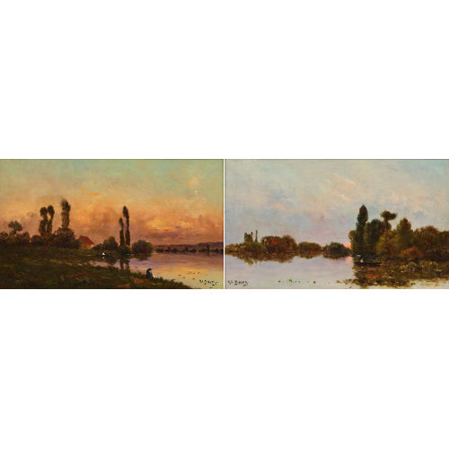 HENRI-JACQUES DELPY : Flusslandschaften. Gegenst�cke (DOBIASCHOFSKY AUKTIONEN AG)