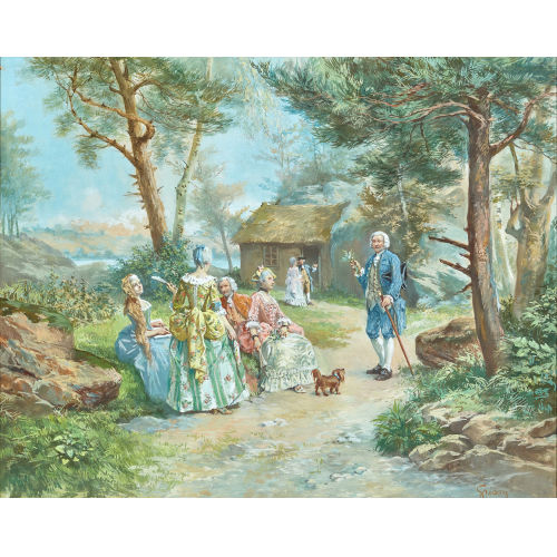 FRAN�OIS ADOLPHE GRISON : 'Jean Jacques Rousseau donnant une le�on de botannique � Ermenonville' (DOBIASCHOFSKY AUKTIONEN AG)