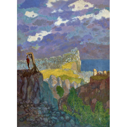 JOSEF VACHAL : Schroffe s�dliche Landschaft mit Geh�ngtem am Galgen (DOBIASCHOFSKY AUKTIONEN AG)