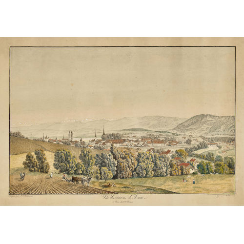 JOHANN JAKOB BIEDERMANN : 'V�e des environs de Zuric' (DOBIASCHOFSKY AUKTIONEN AG)