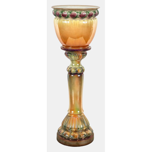 CACHEPOT MIT S�ULENFUSS : Bonn, um 1900 (Franz Anton Mehlem) (DOBIASCHOFSKY AUKTIONEN AG)
