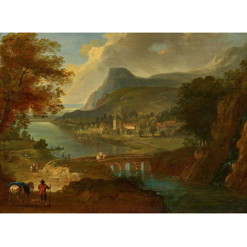 18. JH. DEUTSCHLAND : Flusslandschaft mit Staffage (DOBIASCHOFSKY AUKTIONEN AG)