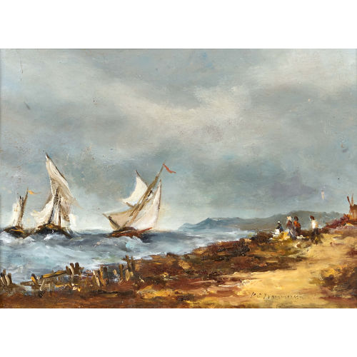 PIETER CORNELIS DOMMERSEN : 'Sturm auf Zuidersee' (DOBIASCHOFSKY AUKTIONEN AG)