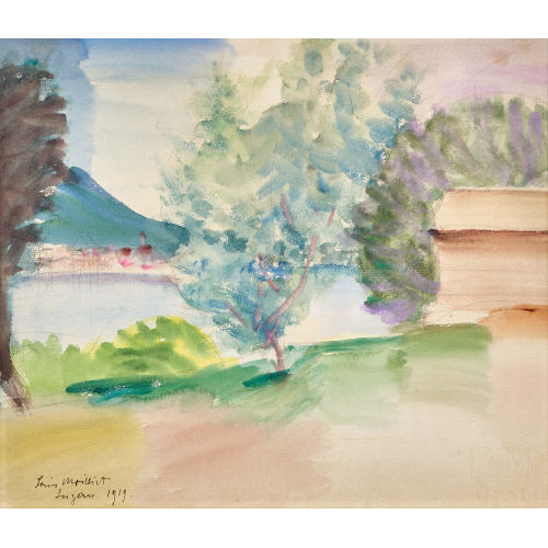 LOUIS REN� MOILLIET : 'Blick �ber den See auf Luzern' (DOBIASCHOFSKY AUKTIONEN AG)