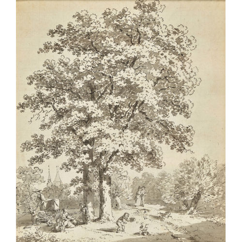 18./19. JH. SCHWEIZ : Sonntagsidylle unter B�umen (DOBIASCHOFSKY AUKTIONEN AG)