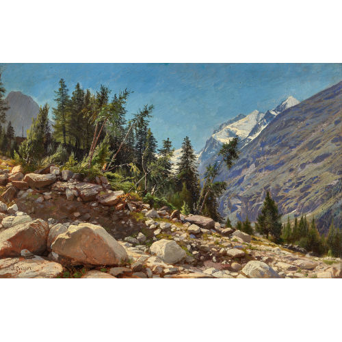 JOHANN JOSEPH GEISSER : 'Saas-Tal' (DOBIASCHOFSKY AUKTIONEN AG)