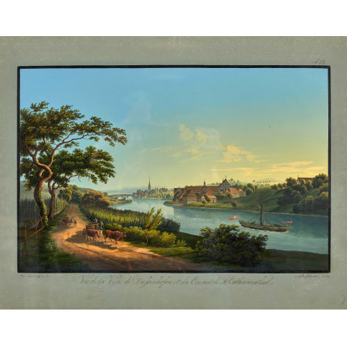 JOHANN LUDWIG BLEULER : 'Vue de la Ville de Diessenhofen et du Couvent de St. Catharinathal' (DOBIASCHOFSKY AUKTIONEN AG)