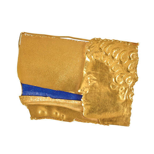 LAPISLAZULI-GOLD-BROSCHE : (DOBIASCHOFSKY AUKTIONEN AG)