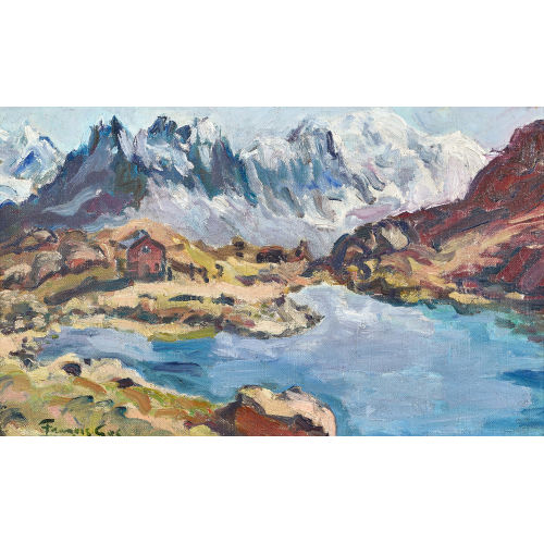 FRAN�OIS GOS : Bergsee mit H�tte (DOBIASCHOFSKY AUKTIONEN AG)
