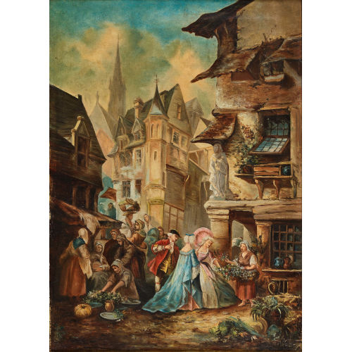 ALFRED CHARLES WEBER : Markttreiben in der Stadt (DOBIASCHOFSKY AUKTIONEN AG)