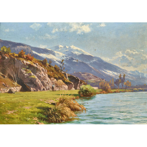 JOHANN JOSEPH GEISSER : Landschaft mit Bergen im Vorfr�hling (DOBIASCHOFSKY AUKTIONEN AG)