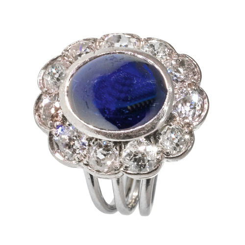 SAPHIR-DIAMANT-RING : (DOBIASCHOFSKY AUKTIONEN AG)