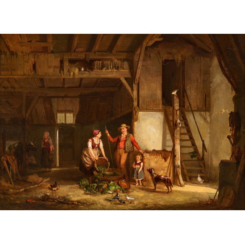 JEAN LOUIS VAN KUYCK : Belebtes Stallinterieur (DOBIASCHOFSKY AUKTIONEN AG)