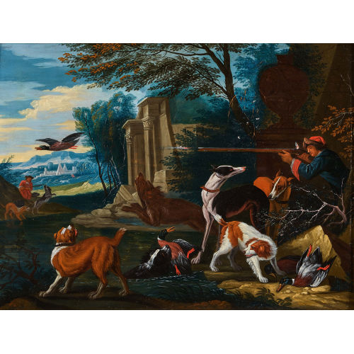 ADRIAEN DE GRIJEF : Jagdszene (DOBIASCHOFSKY AUKTIONEN AG)