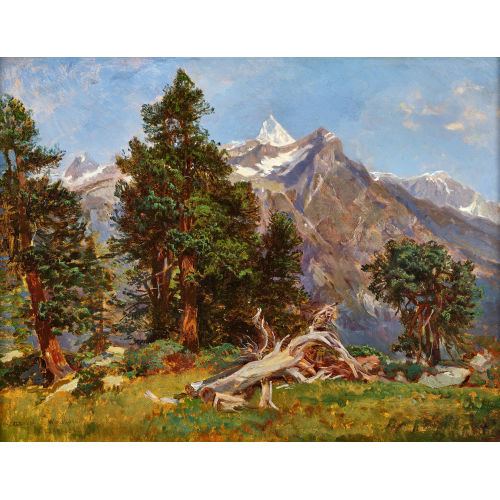 EUG�NE �TIENNE SORDET : Berglandschaft mit Blick gegen das Weisshorn (DOBIASCHOFSKY AUKTIONEN AG)