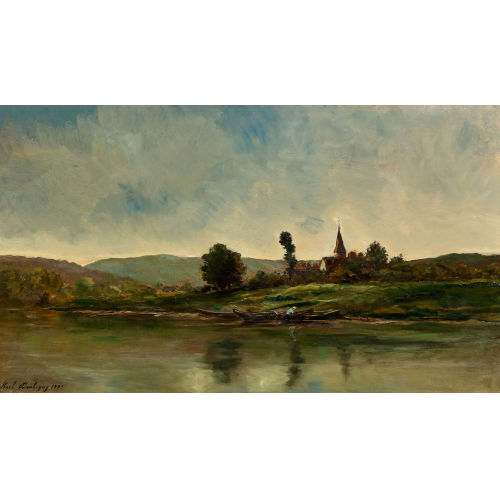 KARL PIERRE DAUBIGNY : Paysage lacustre (DOBIASCHOFSKY AUKTIONEN AG)