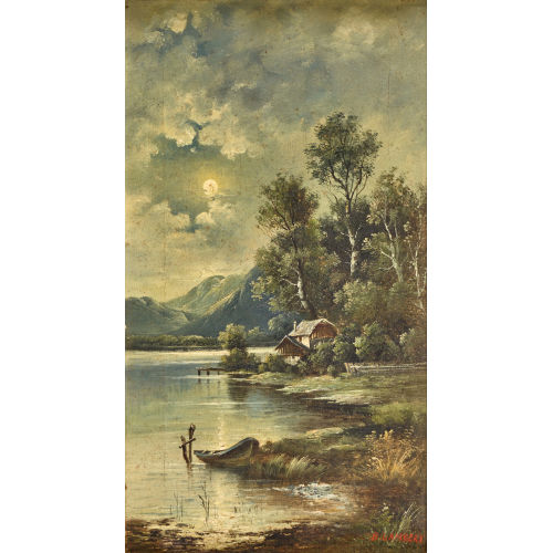 B. LAMBERT : Ruhige Uferlandschaft (DOBIASCHOFSKY AUKTIONEN AG)