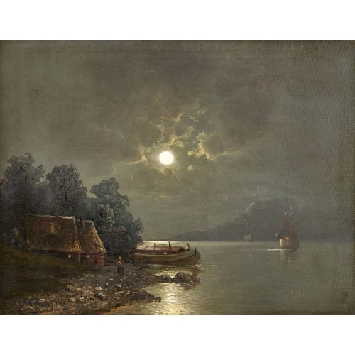 19. JH. DEUTSCHLAND : Seelandschaft im Mondschein (DOBIASCHOFSKY AUKTIONEN AG)