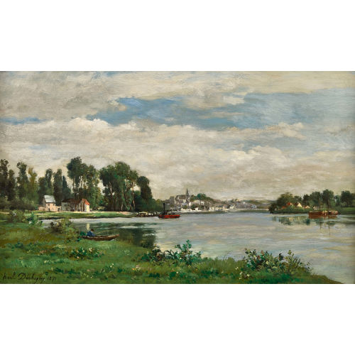KARL PIERRE DAUBIGNY : Au bord de la rivi�re (DOBIASCHOFSKY AUKTIONEN AG)