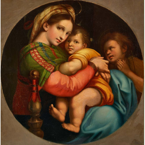LUIGI POMPIGNOLI : Madonna della Seggiola (Kopie nach Raffaelo Sanzio) (DOBIASCHOFSKY AUKTIONEN AG)