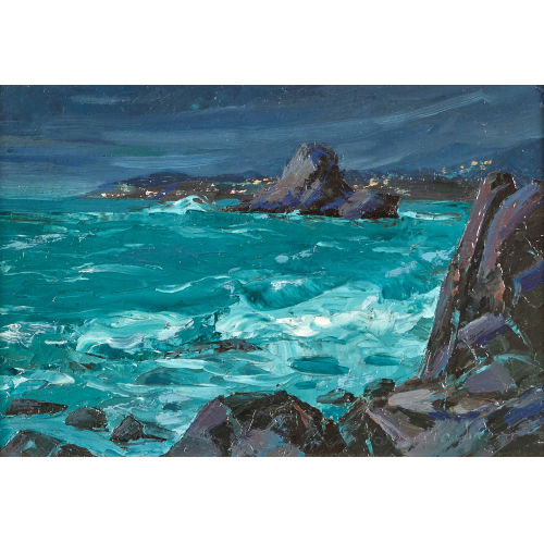 BASILE POUSTOCHKINE : Abendstimmung am Meer (DOBIASCHOFSKY AUKTIONEN AG)