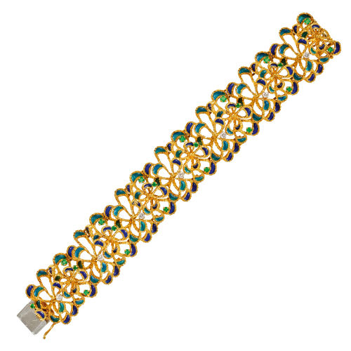 SMARAGD-BRILLANT-BRACELET : G�belin, Luzern (DOBIASCHOFSKY AUKTIONEN AG)